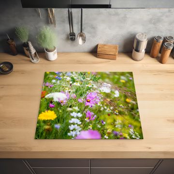 Protection plaque induction - Impression d'un jardin de fleurs sauvages