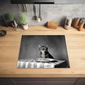Protection plaque induction - Bengal - Chat - Nappe - Noir - Blanc - Animal