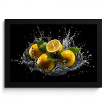 Cadre Photo - Citron - Fruit - Jaune - Noir