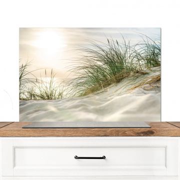 Fond de hotte - Herbe de plage au coucher du soleil