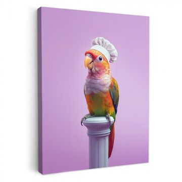 Tableau sur toile - Perroquet - Toque - Colonne - Oiseau