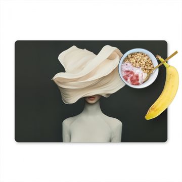 Sets de table - Femme - Beige - chapeau