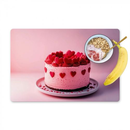 Sets de table - Gâteau - Coeur - Rose