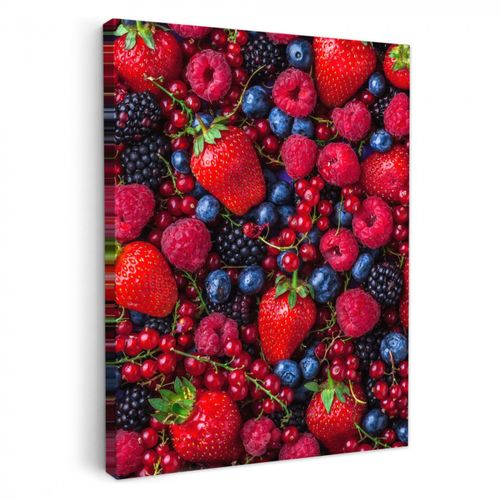 Tableau sur toile - Mélange de myrtilles et de fraises