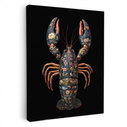 Tableau sur toile - Cancer - Noir - Motif floral - Artistique