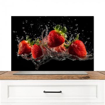 Fond de hotte - Fraises - Fruits - Rouge - Eau - Noir