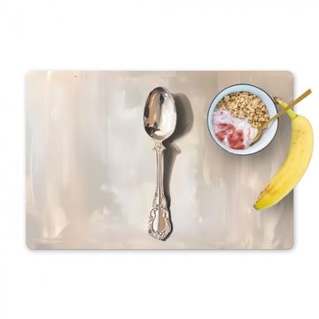 Sets de table - Cuillère - Peinture - Argent