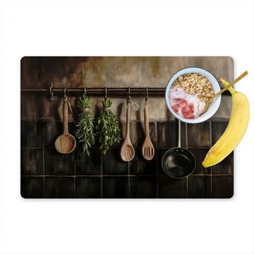 Sets de table - Ustensiles de cuisine - Rustique - Carreaux - Épices