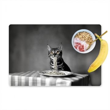 Sets de table - Bengal - Chat - Nappe - Noir - Blanc - Animal