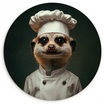 Tableau rond - Animal - Cuisinier - Suricate