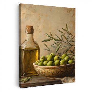 Tableau sur toile - Olives - Nature morte - Vintage