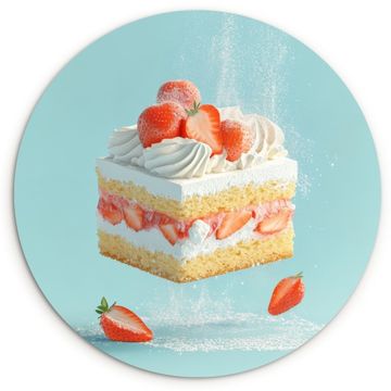 Tableau rond - Crème fouettée - Gâteau - Bleu - Aliments