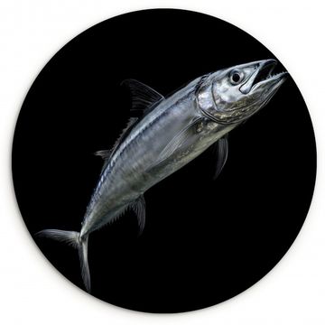 Tableau rond - Maquereau - Poisson - Noir