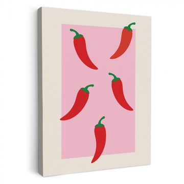 Tableau sur toile - Poivrons - Rouge - Illustration