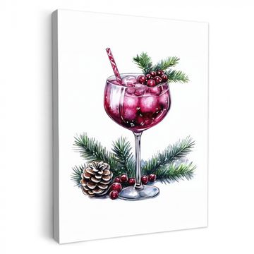 Tableau sur toile - Hiver - Cocktail - Décoration - Boissons - Noël