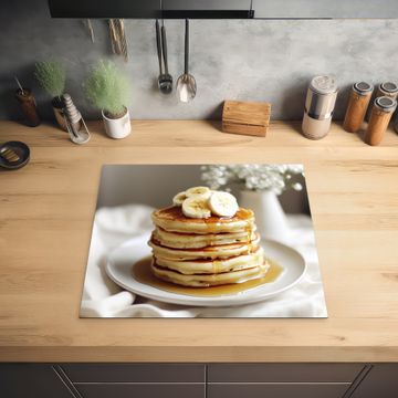 Protection plaque induction - Crêpes - Banane - Sirop - Blanc - Beige