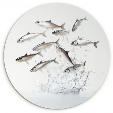Tableau rond - Poisson - Eau - Blanc