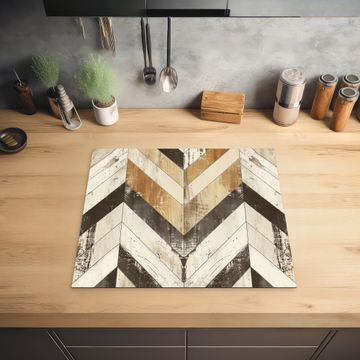 Protection plaque induction - Bois Chevron Vintage