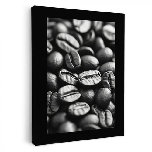 Tableau sur toile - Grains de café - Noirs - Vintage