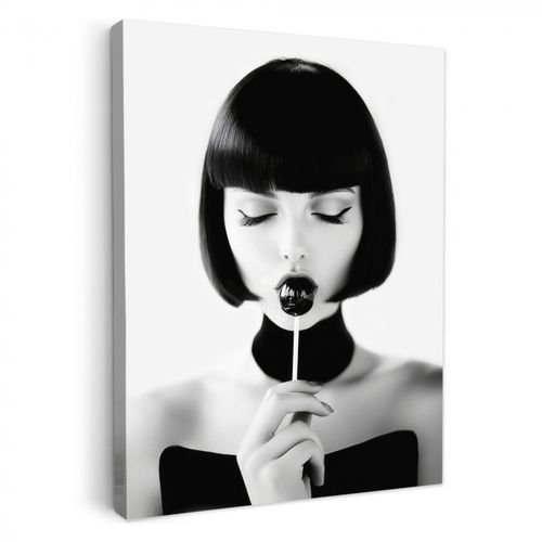 Tableau sur toile - Femme - Lolly - Noir - Blanc