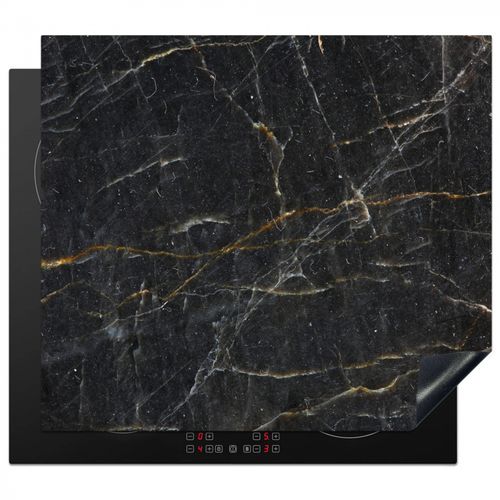 Protection plaque induction - Marbre - Noir - Or - Gris - Texture marbre