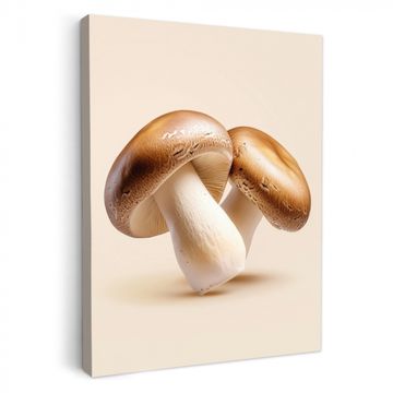 Tableau sur toile - Champignons - Doux - Beige