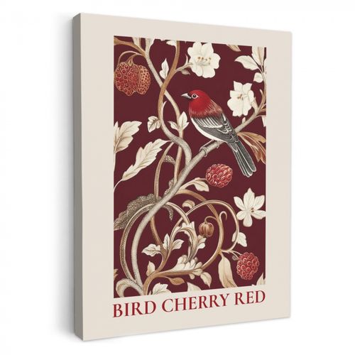 Oiseau - Bordeaux - Fleurs - Baies
