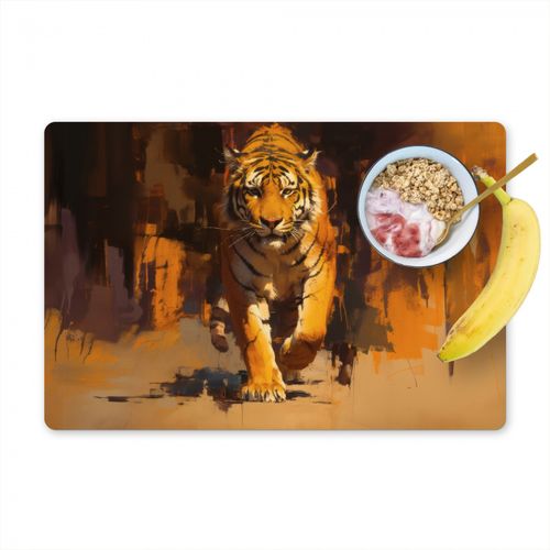 Tigre - Peint - Orange - Coups de pinceau