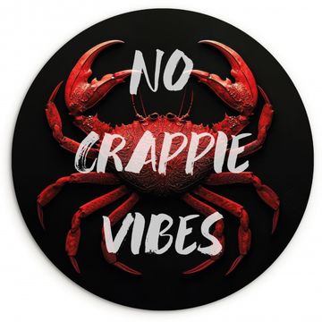 Tableau rond - Crabe - Rouge - Texte - Noir