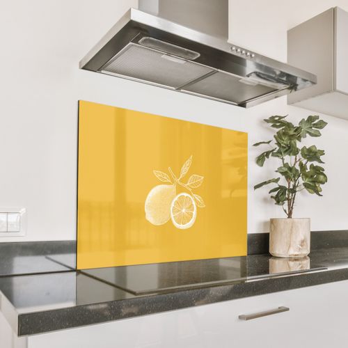 Fond de hotte - Citrons - Illustration - Minimaliste - Jaune