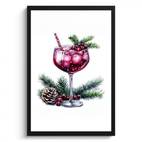 Cadre Photo - Hiver - Cocktail - Décoration - Boissons - Noël