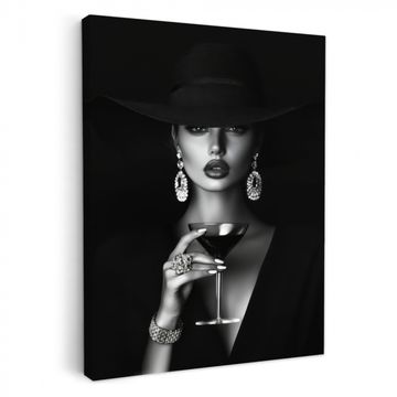 Tableau sur toile - Femme - Cocktail - Chic