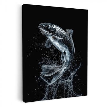Tableau sur toile - Poissons - Koi - Noir - Eau