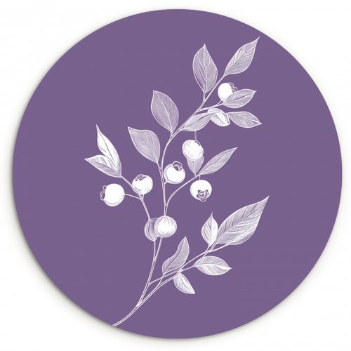 Tableau rond - Branche - Gracieuse - Feuilles - Minimaliste