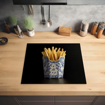 Protection plaque induction - Frites - Porcelaine - Bleu de Delft - Nourriture