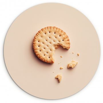 Tableau rond - Biscuit - miettes - beige