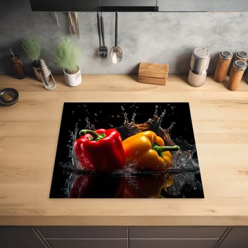 Protection plaque induction - Poivre - Eau - Noir - Légumes - Rouge - Jaune