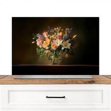 Fond de hotte - Verres - Fleurs - Bouquet - Couleurs