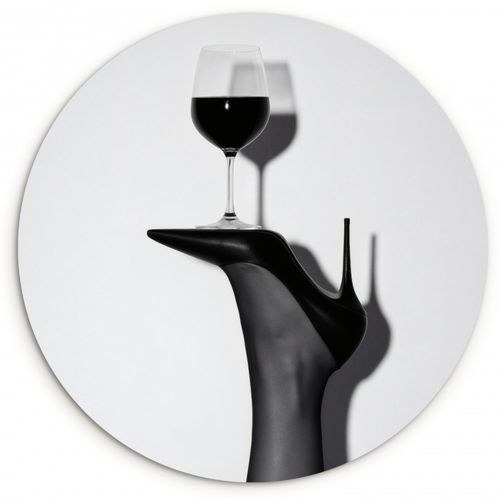 Tableau rond - Talon - Vin - Minimaliste - Noir