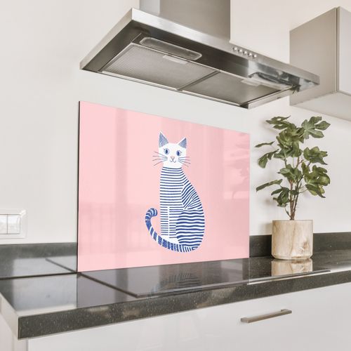 Chat - Illustration - Minimaliste - Rose