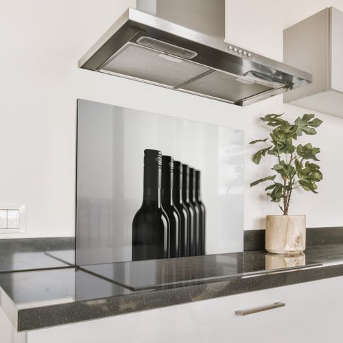 Fond de hotte - Bouteilles de vin - Noir - Minimaliste