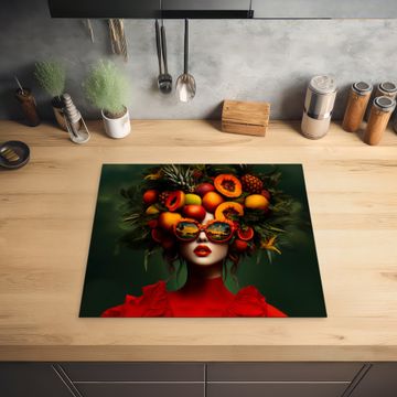 Protection plaque induction - Femme - Fruits - Papaye - Ananas