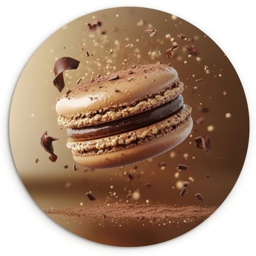 Tableau rond - Chocolat - Macarons - Alimentation - Bonbons