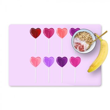 Sets de table - Sucette - Coeur - Rose - Bonbons