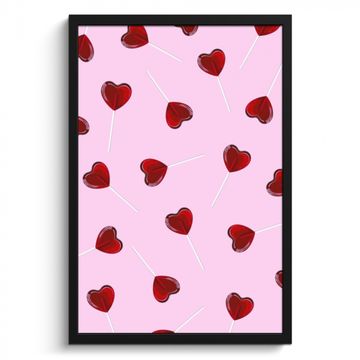 Cadre Photo - Rose - Coeur - Sucette - Bonbon
