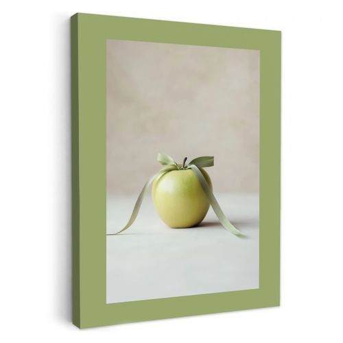 Tableau sur toile - Vert - Pomme - Nœud papillon