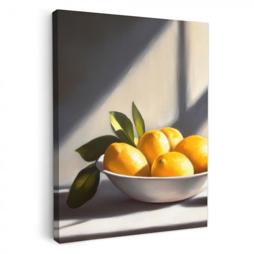 Tableau sur toile - Citrons - Nature morte - Jaune