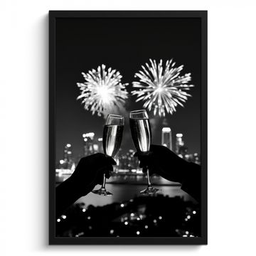 Cadre Photo - Feux d'artifice - Cheers - Skyline - Champagne