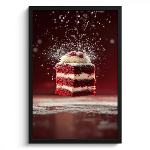 Cadre Photo - Velours rouge - Gâteau - Aliments