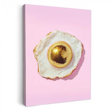 Tableau sur toile - Œuf - Disco - Petit déjeuner - Paillettes